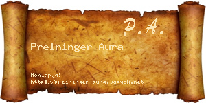 Preininger Aura névjegykártya